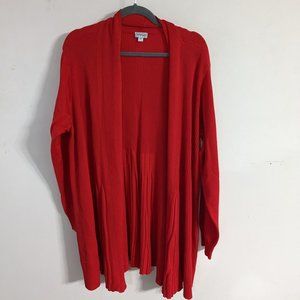 Avenue 22/24W Red Long Sleeve Open Cardigan